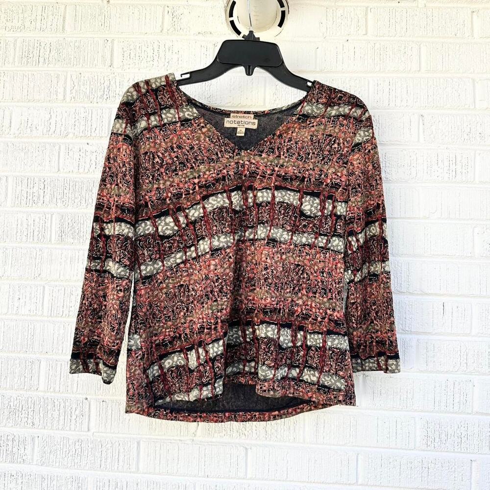 Notations Vintage Y2K Abstract Gold Foil Top